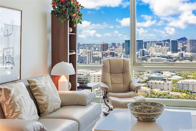 1200 Queen Emma St Unit 3610, Honolulu, HI 96813 - living room featuring a skyline view