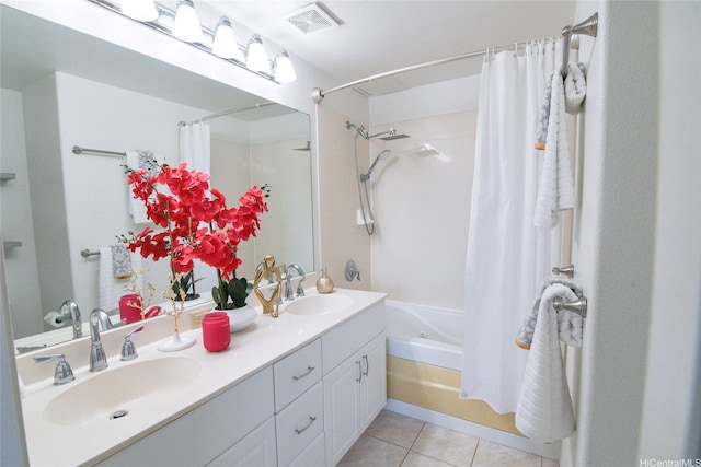 7018 Hawaii Kai Dr Unit 6-12, Honolulu, HI 96825 - full bathroom featuring tile patterned flooring, shower / bathtub combination with curtain, and double vanity
