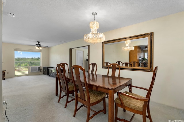 98-042 Puaalii Way, Aiea, HI 96701 - dining room featuring a chandelier, light carpet, a textured ceiling, and a ceiling fan