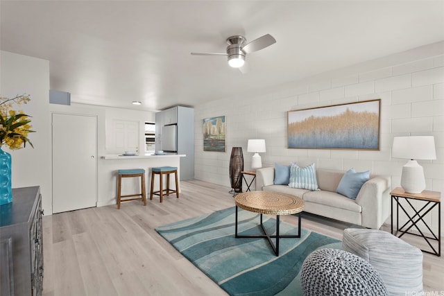 1210 Hooli Cir, Pearl City, HI 96782 - living area featuring a ceiling fan and light wood finished floors