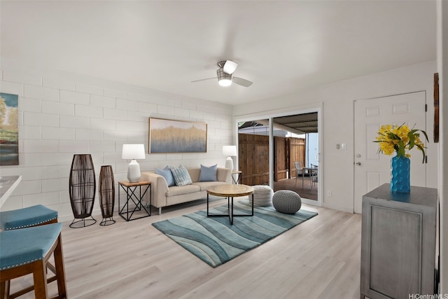 1210 Hooli Cir, Pearl City, HI 96782 - living area featuring light wood-style floors and a ceiling fan