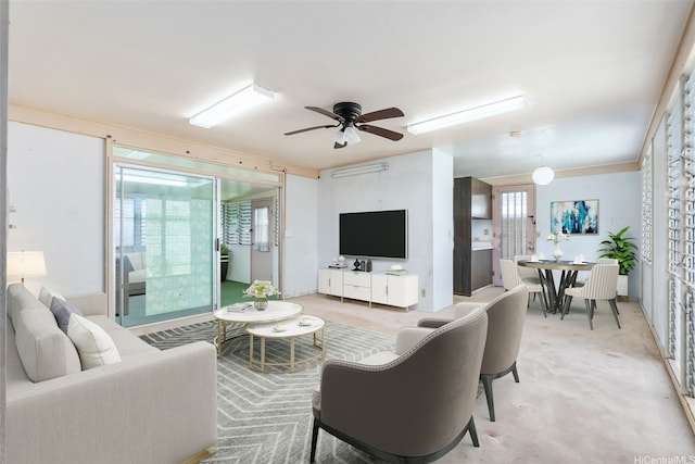 95-456 Kaelo Pl, Mililani, HI 96789 - living area featuring a ceiling fan and light carpet