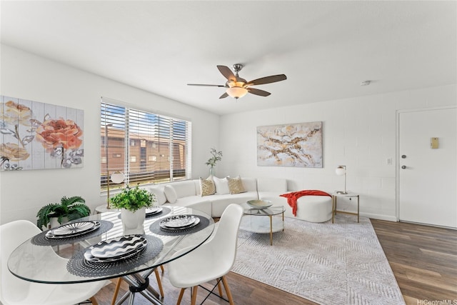 92-1132 Panana St Unit 130, Kapolei, HI 96707 - dining space featuring wood finished floors and ceiling fan