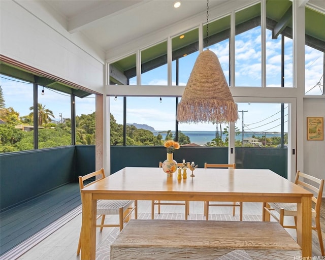 45-173 Kokokahi Pl, Kaneohe, HI 96744 - sunroom with healthy amount of natural light, a mountain view, and a chandelier