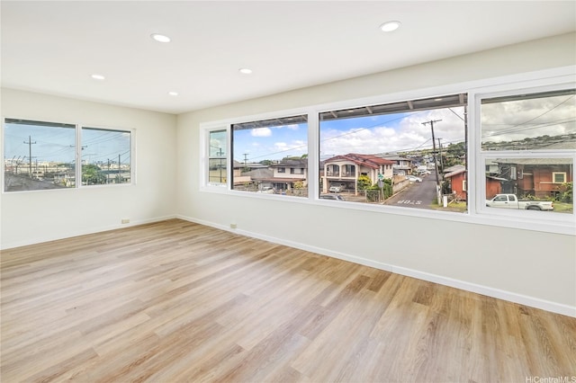 2017 Liliha St, Honolulu, HI 96817 - unfurnished room featuring recessed lighting, wood finished floors, and baseboards