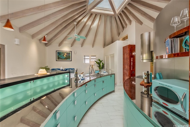 4745 Aukai Ave, Honolulu, HI 96816 - reception featuring high vaulted ceiling and beam ceiling