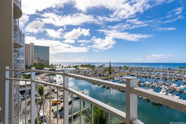 1765 Ala Moana Blvd Unit 990, Honolulu, HI 96815 - balcony featuring view of marina and a water view