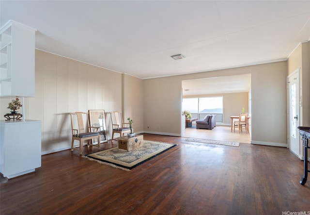 3726 Manini Way, Honolulu, HI 96816 - living area featuring wood finished floors, baseboards, and crown molding