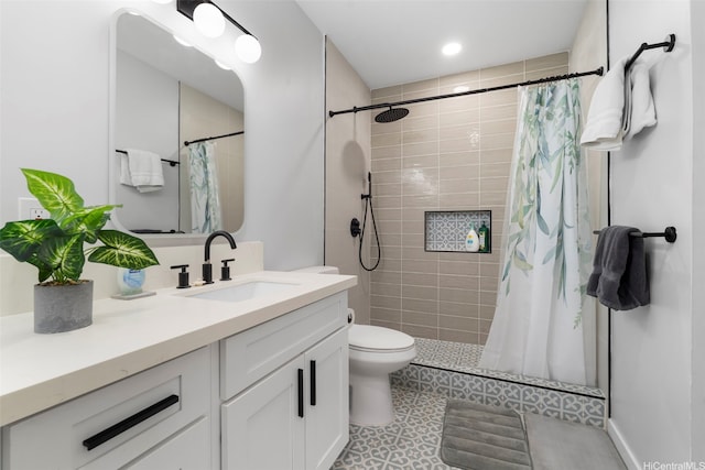 54-100 Kamehameha Hwy, Hauula, HI 96717 - bathroom featuring vanity, toilet, a tile shower, and recessed lighting