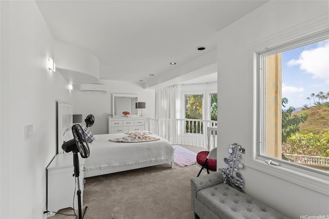 671 Kahiau Loop, Honolulu, HI 96821 - carpeted bedroom featuring a wall mounted air conditioner and multiple windows