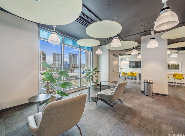 988 Halekauwila St Unit 1801, Honolulu, HI 96814 - common area with expansive windows and a view of skyline