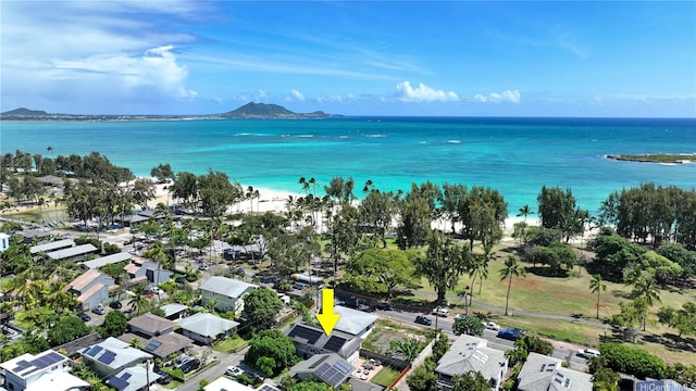 465A Kawailoa Rd, Kailua, HI 96734 - aerial perspective of suburban area featuring a nearby body of water