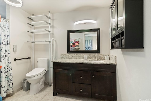 95-1031 Kuauli St Unit 87, Mililani, HI 96789 - full bath with vanity, toilet, tile patterned flooring, and a shower with curtain