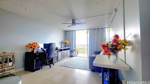 3161 Ala Ilima St Unit 2112, Honolulu, HI 96818 - office space featuring ceiling fan, a textured ceiling, and light tile patterned flooring