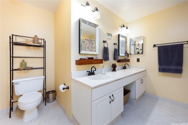 94-816 Lumiauau St Unit Kk102, Waipahu, HI 96797 - bathroom featuring toilet, tile patterned floors, and double vanity