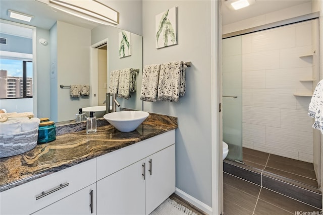 411 Hobron Ln Unit 3905, Honolulu, HI 96815 - full bath featuring vanity, a shower stall, and toilet