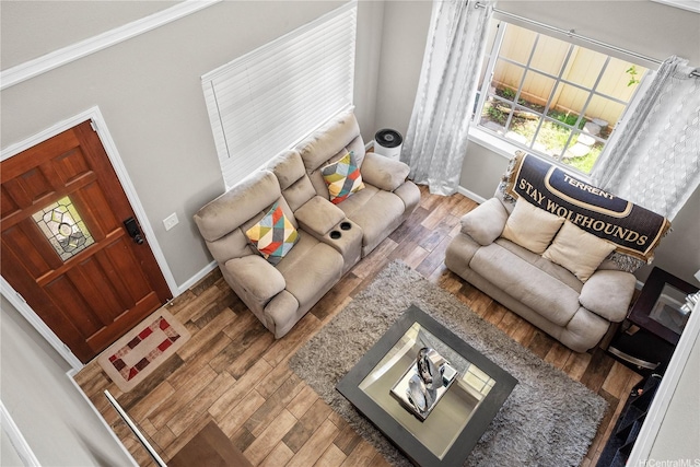 91-1032 Kamaehu St, Ewa Beach, HI 96706 - living area with baseboards and wood finished floors