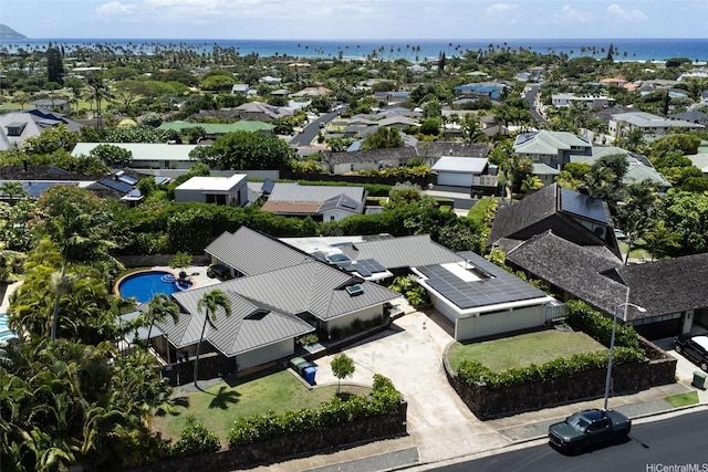 759 Elepaio St, Honolulu, HI 96816 - aerial view of residential area with a pool and a nearby body of water