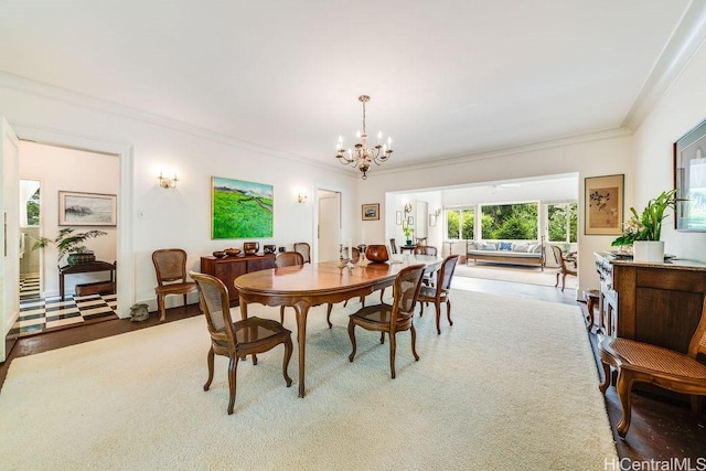 247 Dowsett Ave, Honolulu, HI 96817 - dining space with a chandelier and crown molding
