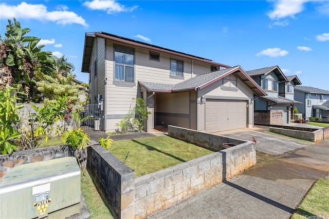 95-1039 Palamoa St Unit 107, Mililani, HI 96789 - view of front facade featuring asphalt driveway, a garage, and a residential view