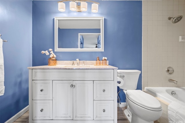 7007 Hawaii Kai Dr Unit A16, Honolulu, HI 96825 - full bathroom featuring toilet, baseboards, vanity, and bathtub / shower combination