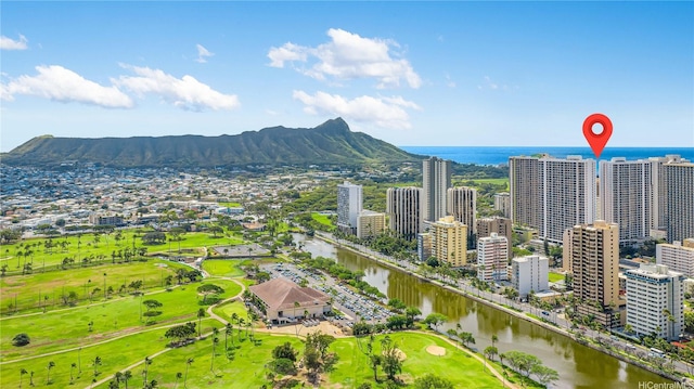 201 Ohua Ave Unit 1012Tower-I, Honolulu, HI 96815 - drone / aerial view of a water and mountain view
