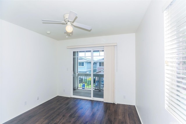 91-1200 Keaunui Dr Unit 400, Ewa Beach, HI 96706 - empty room featuring wood finished floors, a ceiling fan, and baseboards