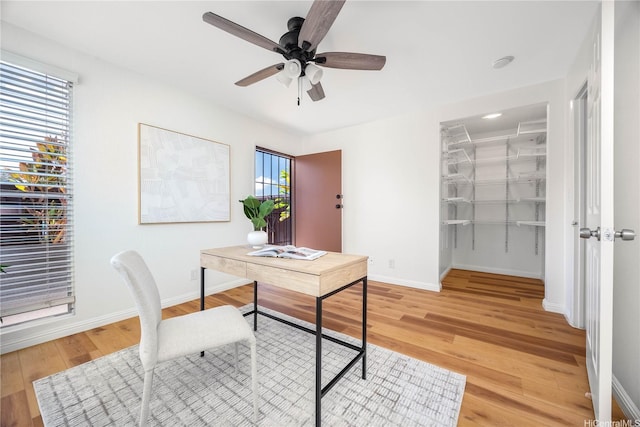 94-391 Kaholo St Unit 88, Mililani, HI 96789 - office area with ceiling fan and light wood-type flooring
