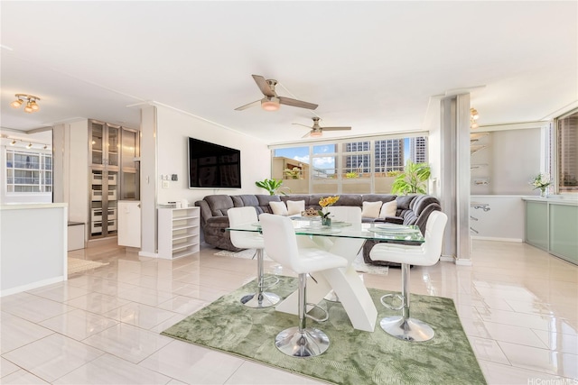 2500 Kalakaua Ave Unit 504, Honolulu, HI 96815 - dining space featuring a ceiling fan and baseboards