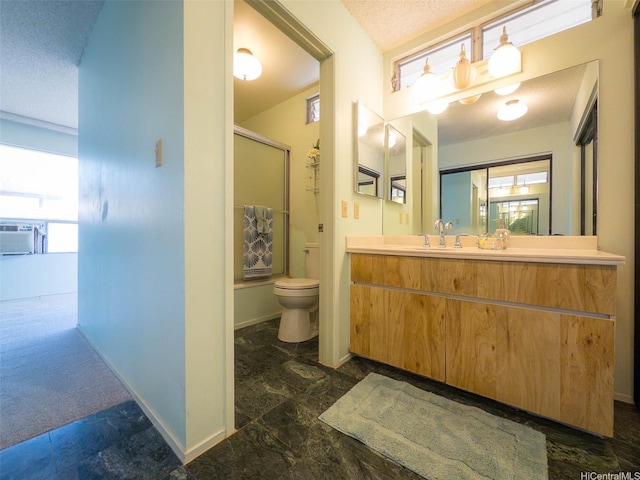 94-1036 Leomana Pl, Waipahu, HI 96797 - bathroom featuring toilet, vanity, baseboards, and cooling unit