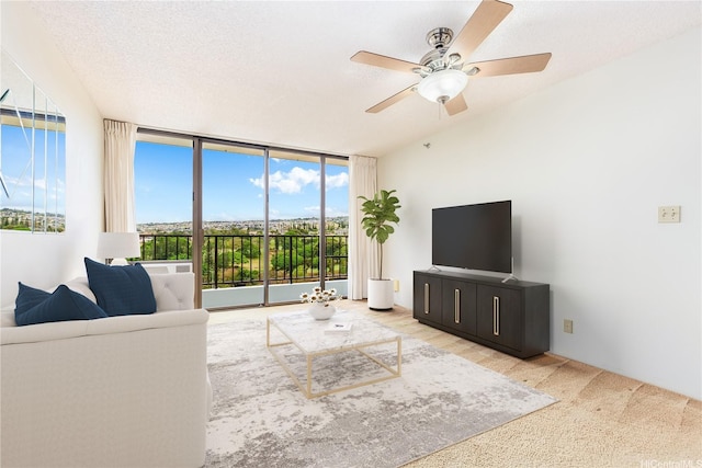 98-402 Koauka Loop Unit 1503, Aiea, HI 96701 - unfurnished living room featuring expansive windows and ceiling fan