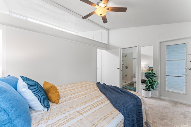 95-112 Kipapa Dr Unit 418, Mililani, HI 96789 - carpeted bedroom featuring attic access, ensuite bath, and ceiling fan