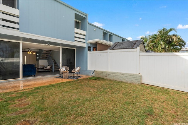95-112 Kipapa Dr Unit 418, Mililani, HI 96789 - view of yard featuring stairway, a patio, and a balcony