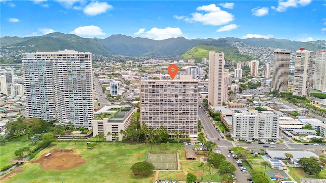 500 University Ave Unit 509, Honolulu, HI 96826 - aerial view of property's location with a mountainous background and nearby urban area