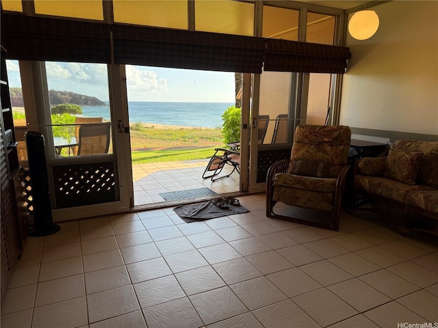 255 Kepuhi Pl Unit 4A02-1242, Maunaloa, HI 96770 - entryway featuring a water view and tile patterned flooring