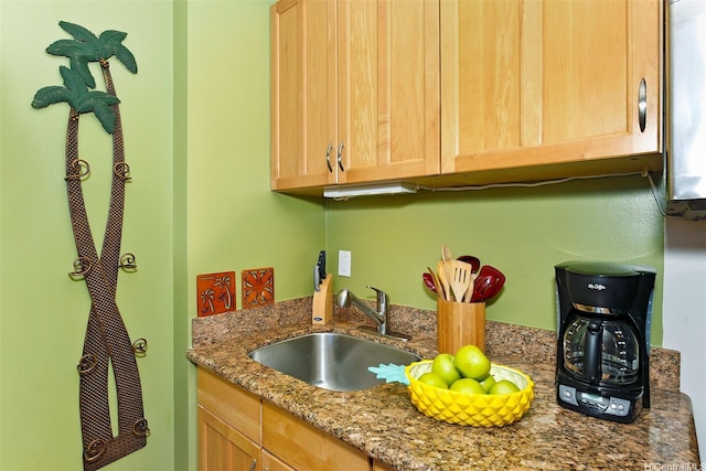 2345 Ala Wai Blvd Unit 1805, Honolulu, HI 96815 - kitchen with a sink, light brown cabinets, and stone countertops