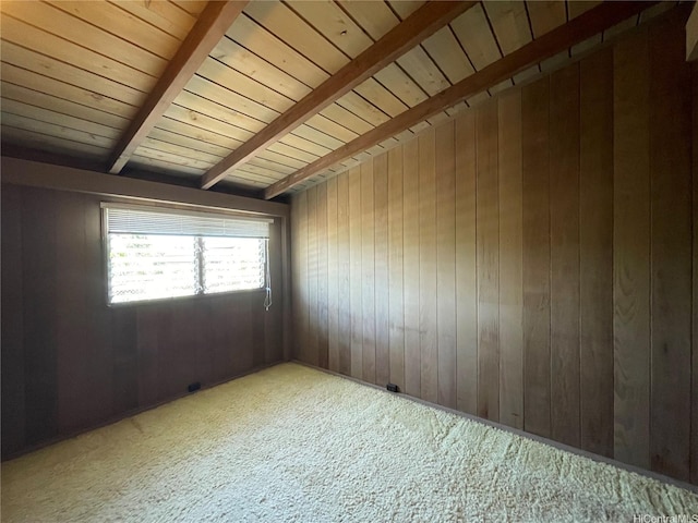 1676 Hoonipo St, Pearl City, HI 96782 - carpeted spare room featuring wood walls and wood ceiling