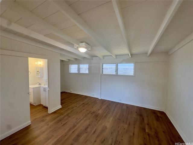 1846 Kilohi St, Honolulu, HI 96819 - unfurnished bedroom featuring beam ceiling and wood finished floors