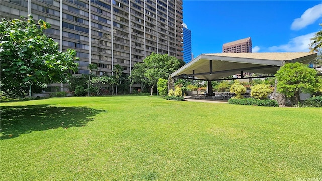 55 S Kukui St Unit D2701, Honolulu, HI 96813 - view of green lawn featuring a gazebo and a patio
