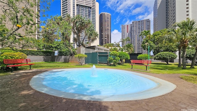 55 S Kukui St Unit D2701, Honolulu, HI 96813 - view of pool with a view of city and a lawn