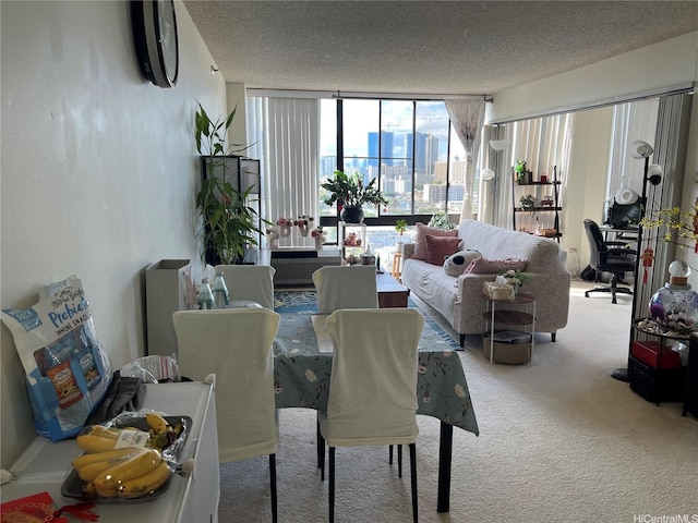 747 Wiliwili St Unit 1403, Honolulu, HI 96826 - dining room featuring carpet and a textured ceiling