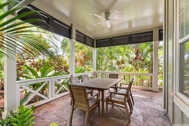 92-1164 Olani St Unit 47-3, Kapolei, HI 96707 - sunroom / solarium with ceiling fan and outdoor dining space