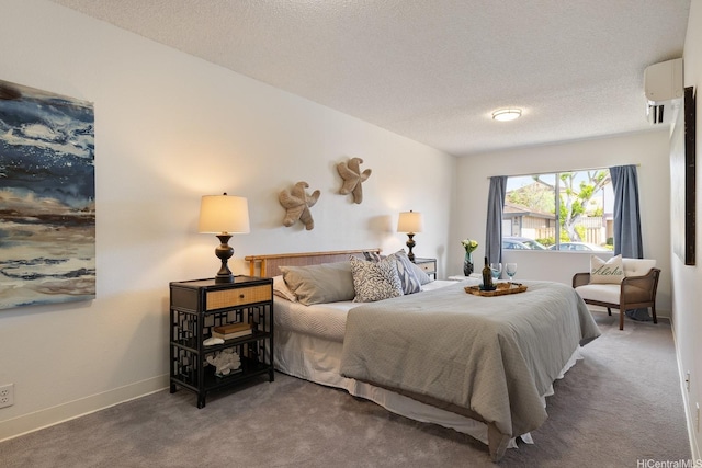 94-1444 Okupu St, Waipahu, HI 96797 - carpeted bedroom with a textured ceiling and a wall unit AC