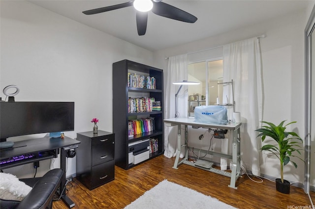 87-230 Holopono St, Waianae, HI 96792 - office space featuring wood finished floors and ceiling fan