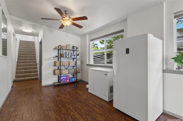 87-230 Holopono St, Waianae, HI 96792 - office space with a ceiling fan, wood finished floors, and baseboards