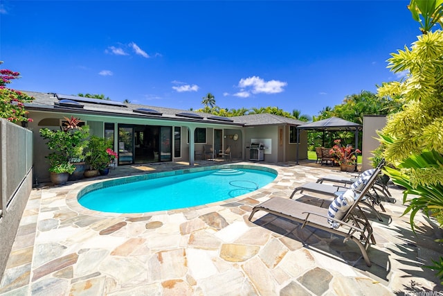 176 Kaiholu St, Kailua, HI 96734 - swimming pool with a gazebo, a patio area, outdoor dining space, and a grill
