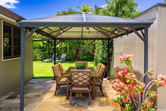 176 Kaiholu St, Kailua, HI 96734 - view of patio featuring a gazebo and outdoor dining space