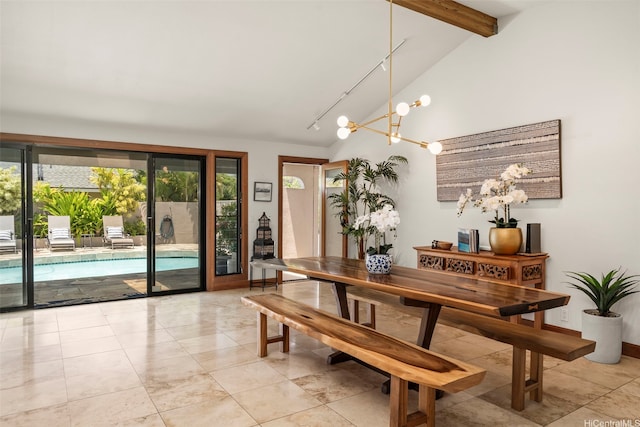 176 Kaiholu St, Kailua, HI 96734 - dining area with a chandelier and light tile patterned floors