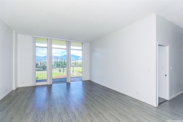 1830 Wilikina Dr Unit 1006, Wahiawa, HI 96786 - unfurnished room featuring wood finished floors, a mountain view, expansive windows, and baseboards