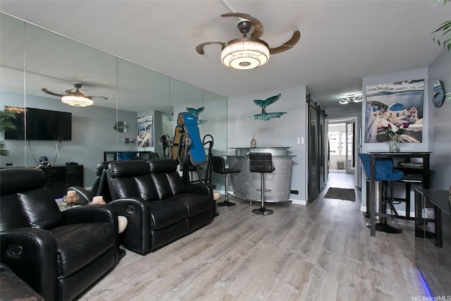 1720 Ala Moana Blvd Unit 1501B, Honolulu, HI 96815 - living room with ceiling fan and wood finished floors